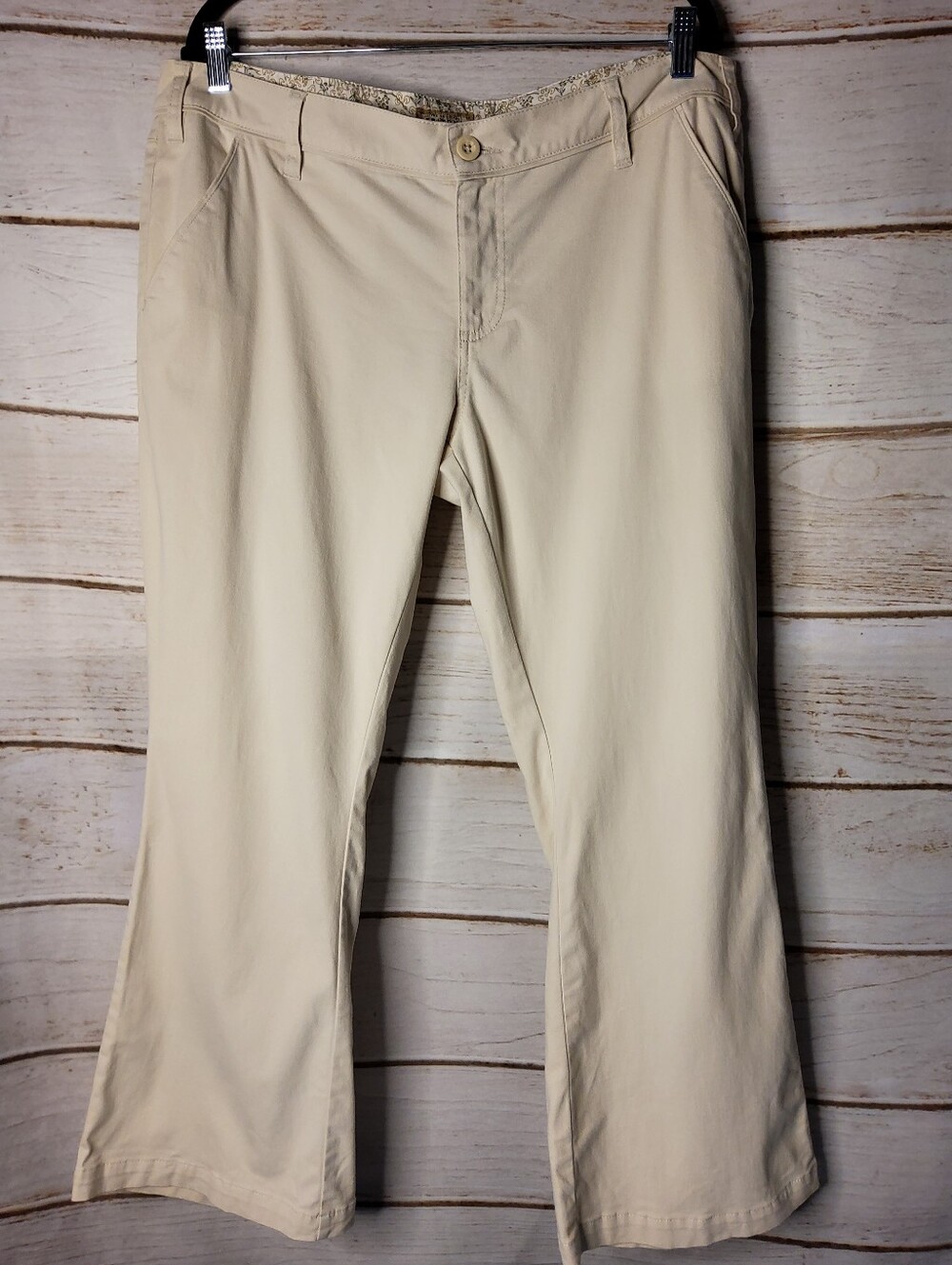 Arizona Jean Company Women's Straight Leg Pants in Light Beige